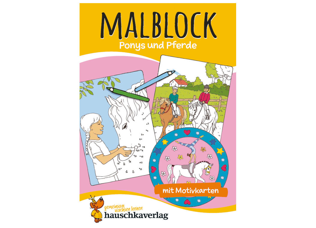 Bild 1 Ponys und Pferde Malblock, hauschkaverlag