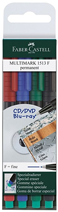 Bild 1 FABER-CASTELL MULTIMARK permanent F 4er Etui CD-Marker Folienstift