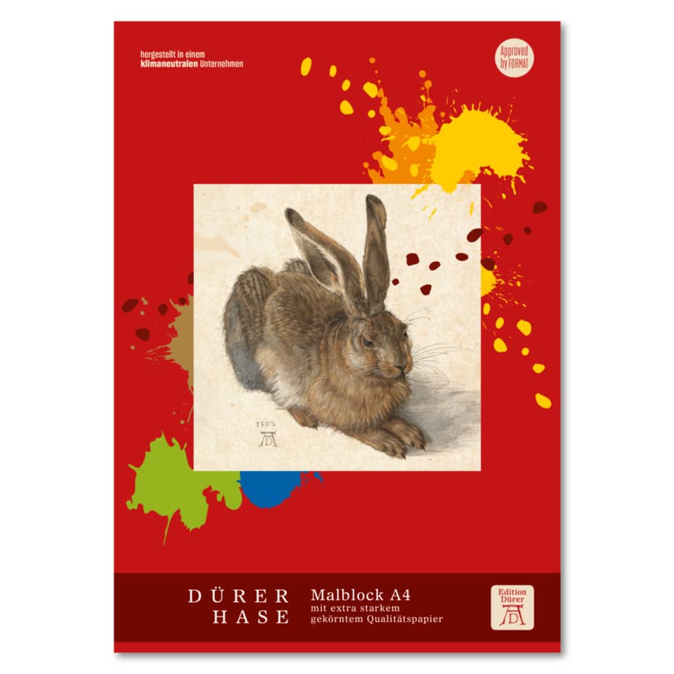 Bild 1 Malblock gekörnt, A4, 50 Blatt, 100 g/qm, Staufen Edition Dürer Hase