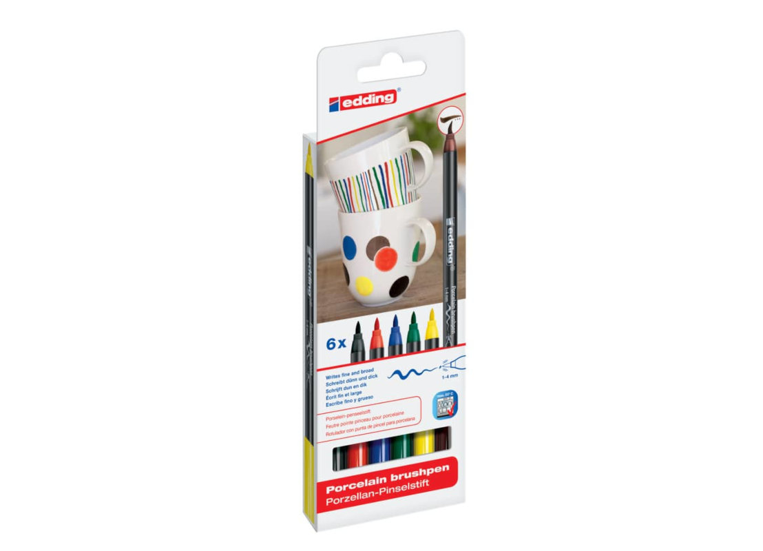 Bild 8 4200 Porzellan-Pinselstift - 1 - 4 mm, 6 Farben so rtiert