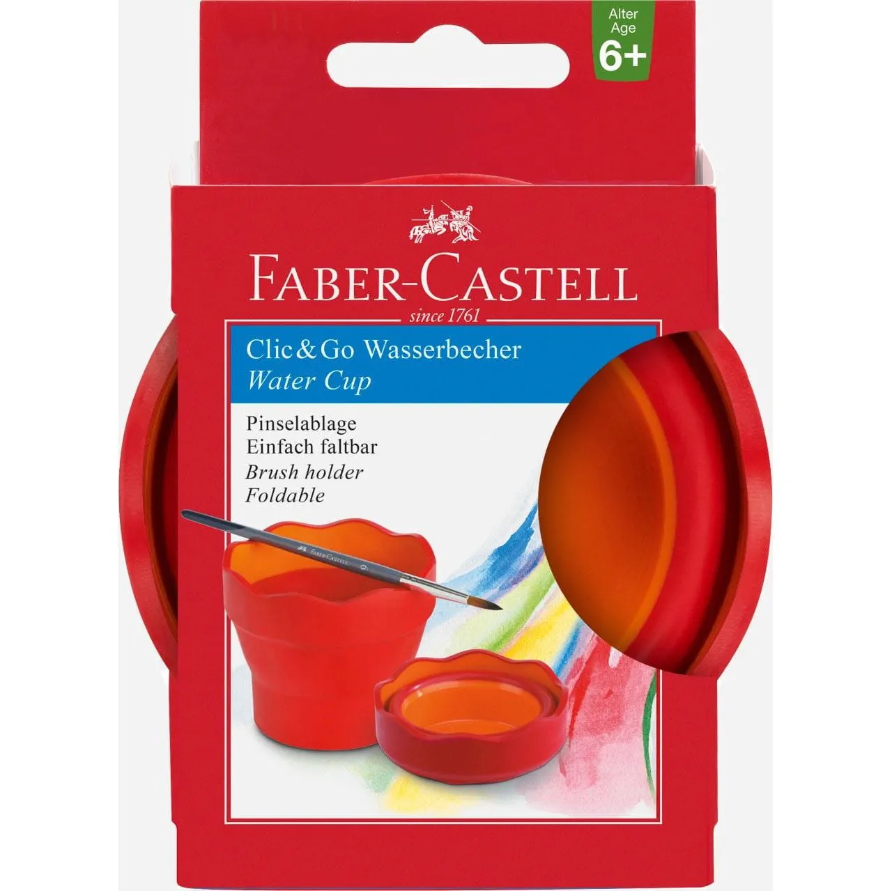 Bild 1 FABER-CASTELL Wasserbecher CLIC & GO rot, Faber-Castell