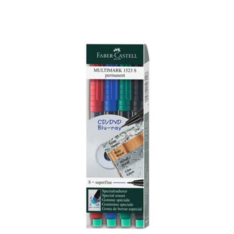 FABER-CASTELL MULTIMARK permanent S 4er Etui CD-Marker Folienstift