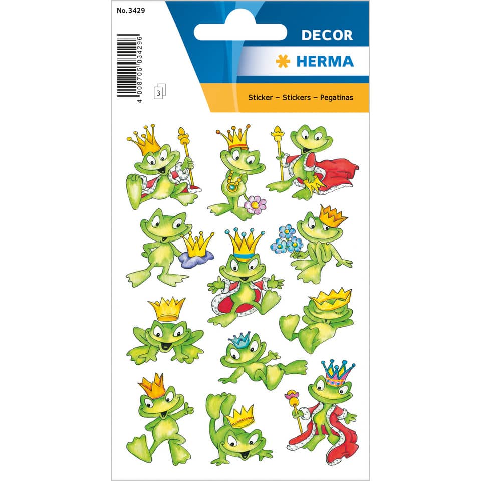 Bild 1 HERMA Sticker DECOR 3429 Froschkönig 3 Blatt