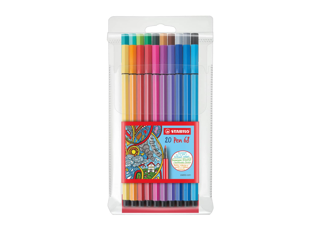 Bild 1 Premium-Filzstift - STABILO Pen 68 - 20er Pack - mit 20 verschiedenen Farben